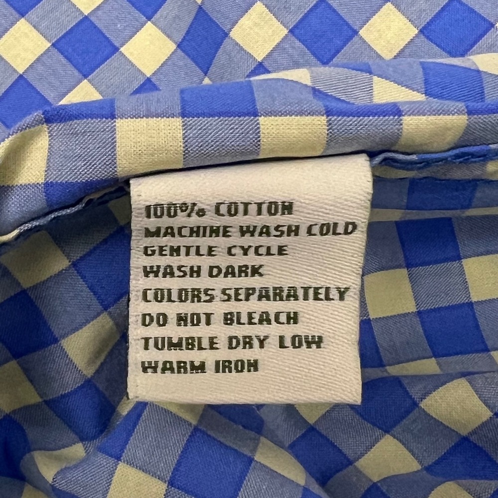 Donald Ross Button Down Men XXL Blue Yellow Gingham Check Long Sleeve Excellent - Picture 4 of 13